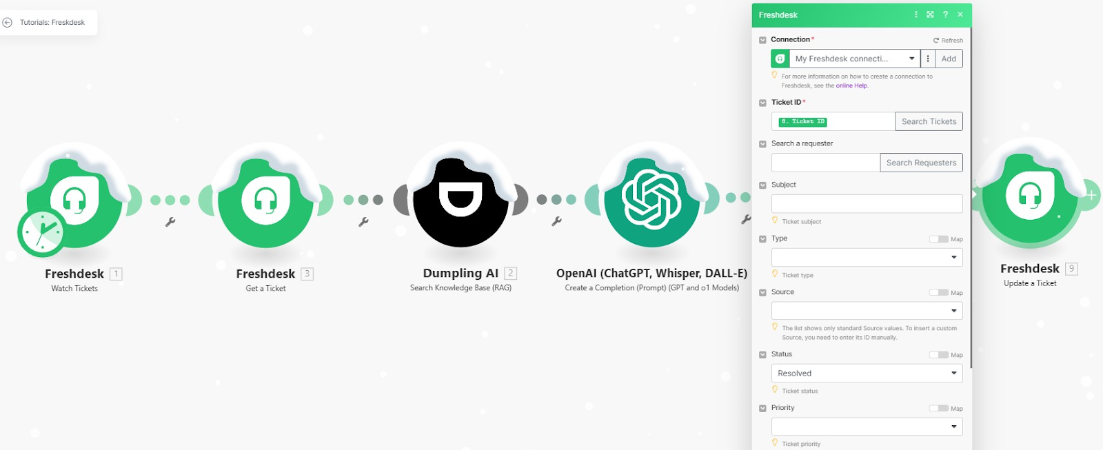 How to Automate Support Tickets in Freshdesk Using Dumpling AI RAG System 