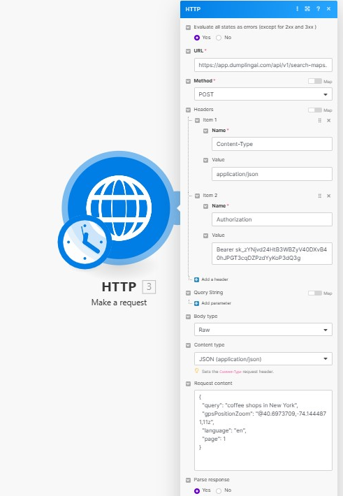 How to Use Dumpling AI&#8217;s Search Google Maps Endpoint in Make.com