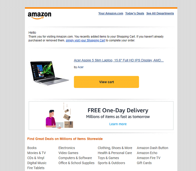 amazon abandoned cart