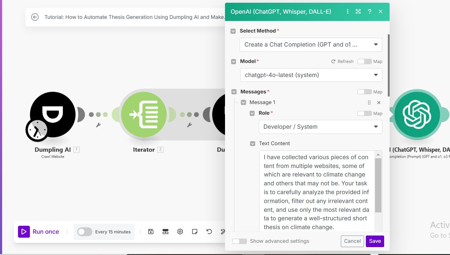 How to Automate Thesis Generation Using Dumpling AI and Make.com