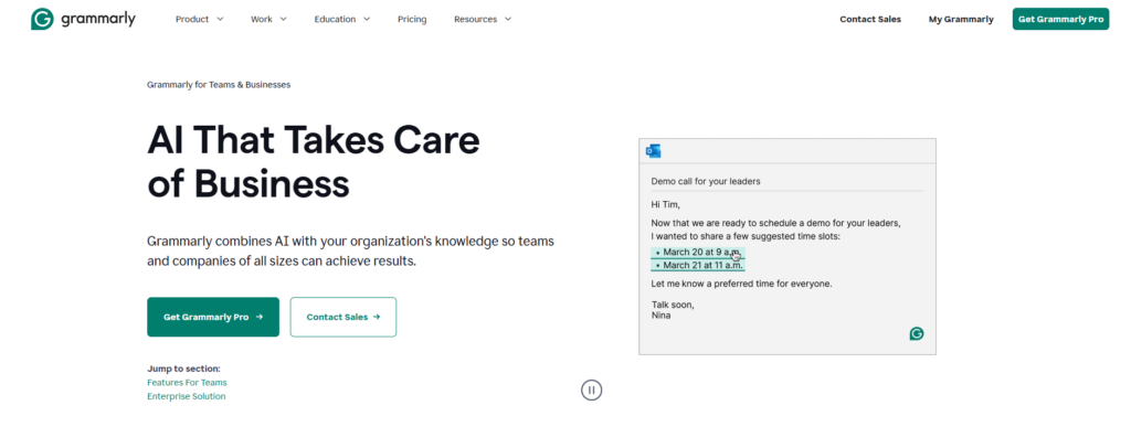 Grammarly - ai that takes care of business