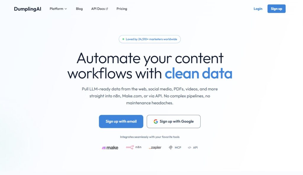 dumpling ai - automate your content workflows with clean data