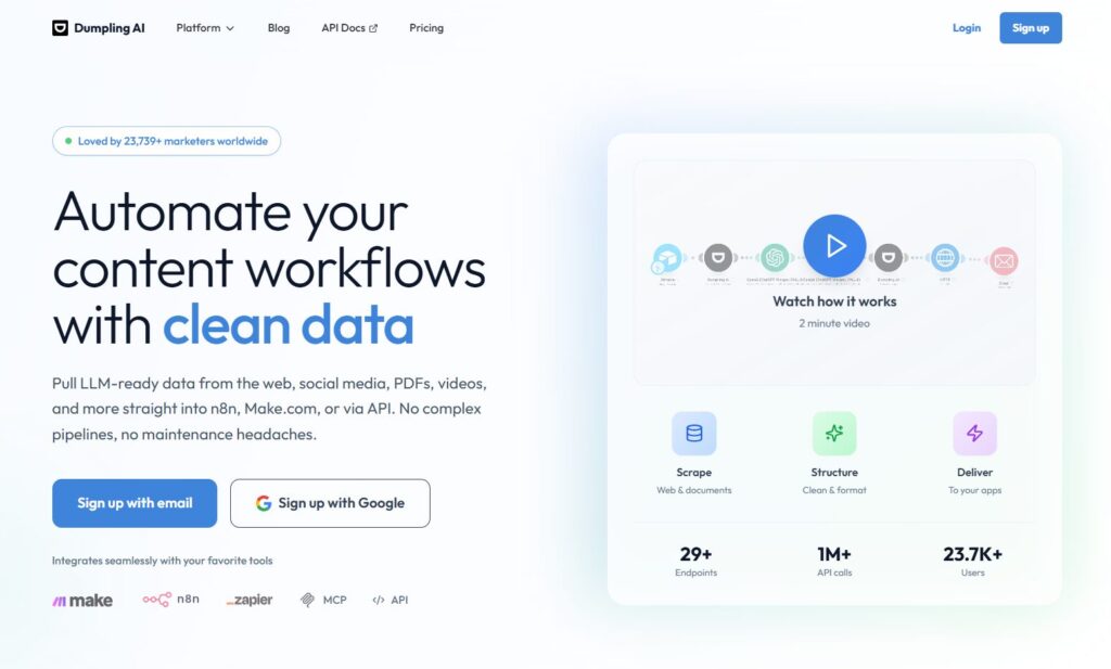 dumpling ai - automate your content workflows with clean data