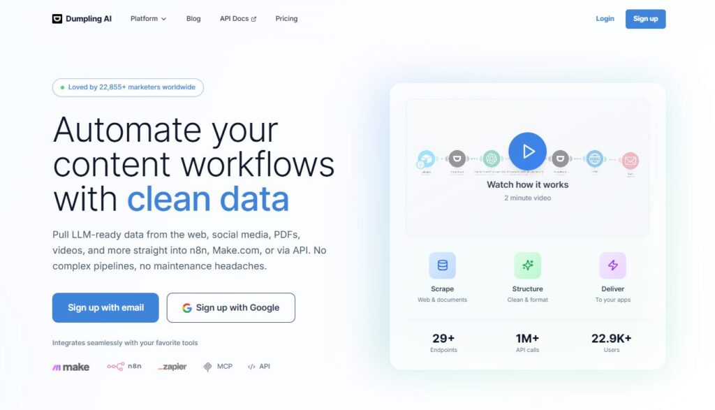 dumpling ai - automate your content workflows with clean data