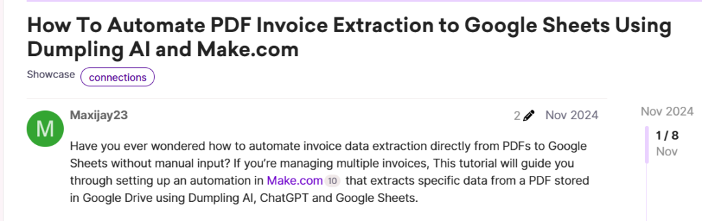 how to automate pdf invoice extraction to google sheets