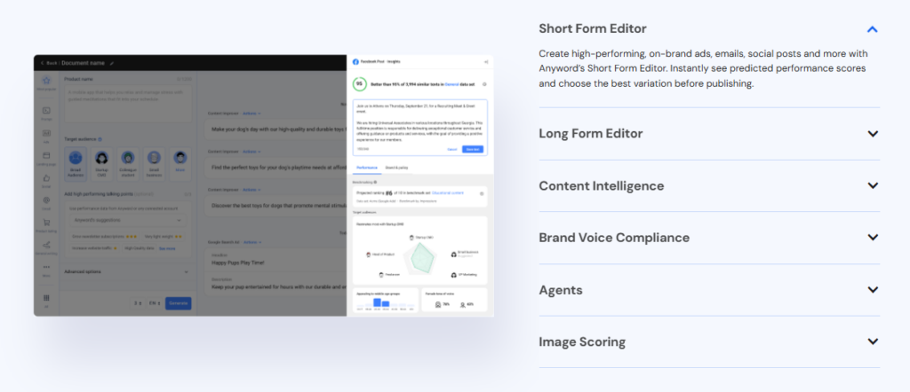 anyword - short form editor