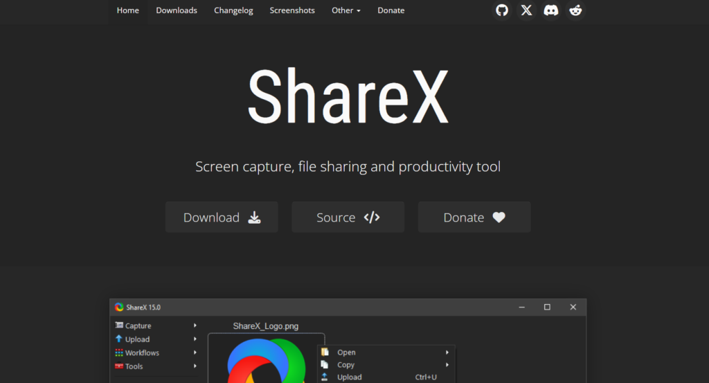 sharex - screencapture, file sharing and productivity tool