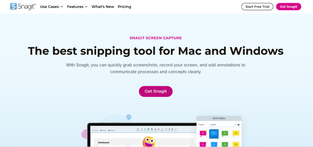 snagit - best snipping tool for mac and windows