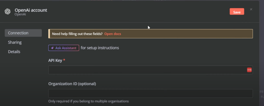open ai account node