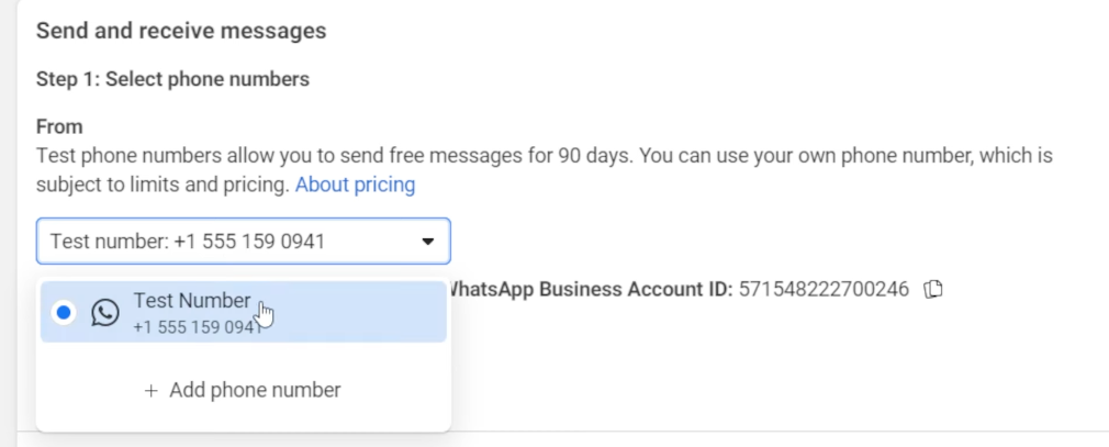 send and receive messages on meta
