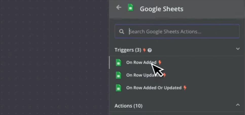 add google sheets trigger nodes