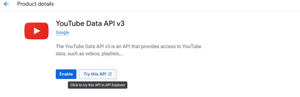youtube data api v3